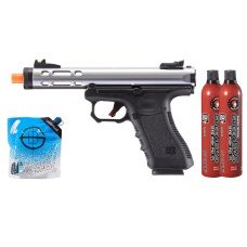 WE-Tech Galaxy G-Series Gas Blowback Airsoft Pistol - Green Gas Combo - (Silver/Black)