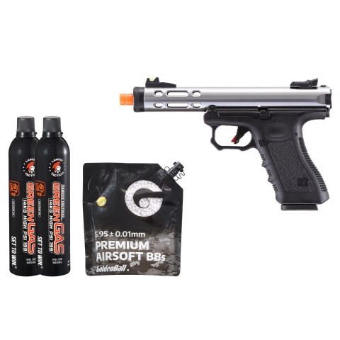 WE-Tech Galaxy G-Series Gas Blowback Airsoft Pistol - Green Gas Combo - (Silver/Black)