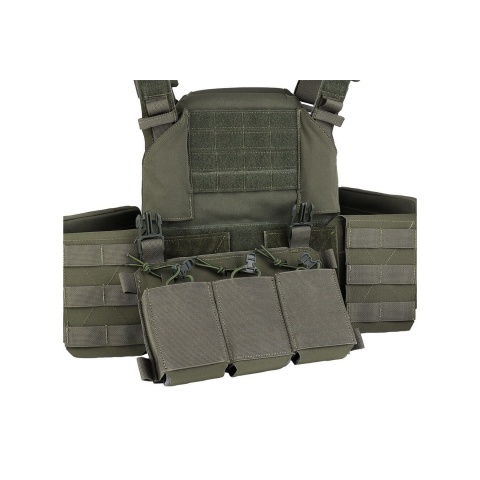 Tactical Chest Plate Carrier with Triple MOLLE Magazine Hunting Vest Front and Airsoft Gear Back Bag