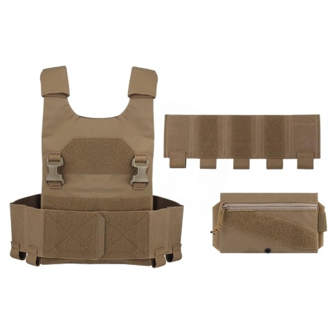 Lightweight Tactical Plate Carrier Set - (Tan)
