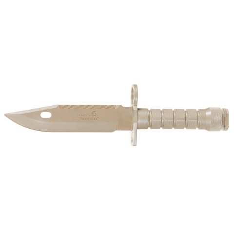 Lancer Tactical Airsoft M9 Rubber Bayonet Knife for M4/M16 AEG (Color: Tan)