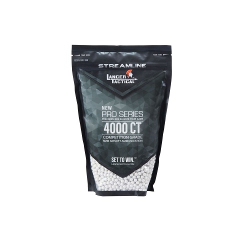 Lancer Tactical 4000 Round 0.25g Seamless Airsoft BBs (Color: White)