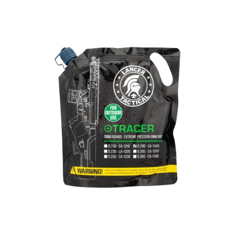 Lancer Tactical 2000 Round 0.28g Outdoor Tracer BBs (Color: Green)