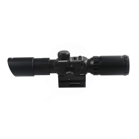 Lancer Tactical 3.5-10x40IR Short Red Dot Scope Equipped With Red Laser Mechanism Fits 11mm/20mm Rails - (Black)