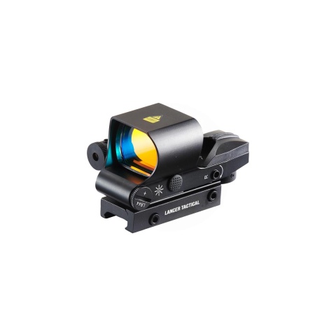 Lancer Tactical Picatinny 4 Reticle Red Dot Reflex Sight w/ Laser - (Black)