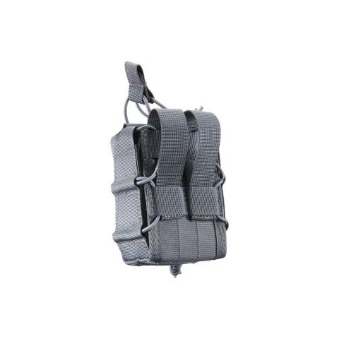Lancer Tactical 1000D Nylon MOLLE Bungee Double Mag Pouch - (Grey)
