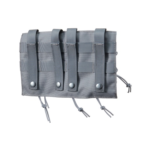 Lancer Tactical 1000D Nylon MOLLE 2-in-1 Triple M4/Pistol Mag Pouch - (Grey)