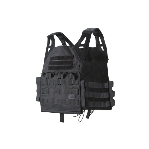 Lancer Tactical Lightweight Molle Tactical Vest with Retention Cords (Color: Black)