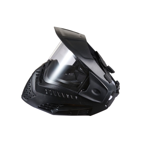 Lancer Tactical Full Face Airsoft Mask with Visor (Color: Black)