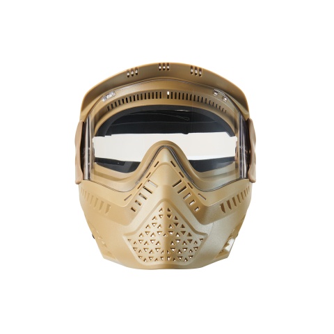 Lancer Tactical Full Face Airsoft Mask with Visor (Color: Tan)
