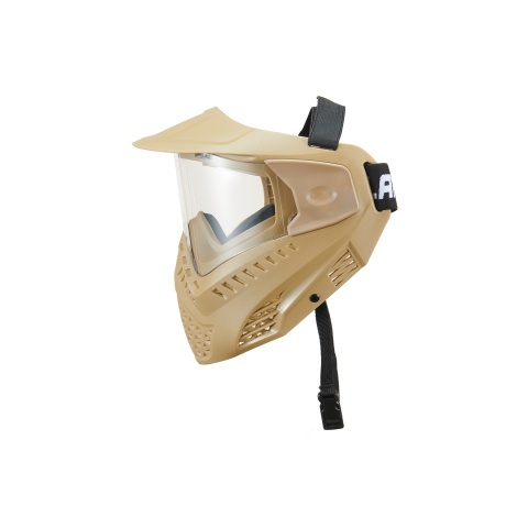 Lancer Tactical Full Face Airsoft Mask with Visor (Color: Tan)