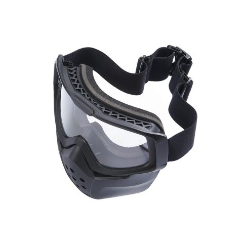 Face Mask w/ Clear Lens Eye Protection - (Black)
