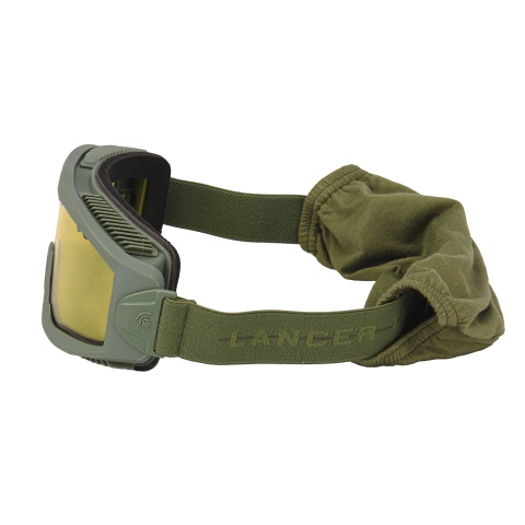 Lancer Tactical Aero Protective OD Green Airsoft Goggles (Yellow Lens)