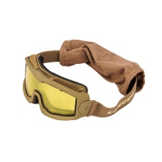 Lancer Tactical Aero Protective Tan Airsoft Goggles (Yellow Lens)