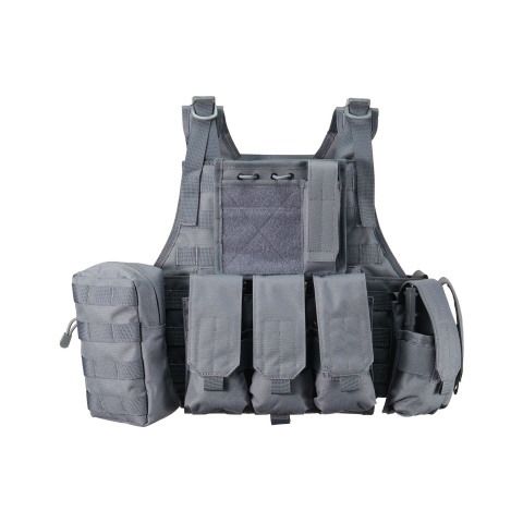 Lancer Tactical 600D Nylon Assault Tactical Vest - (Grey)