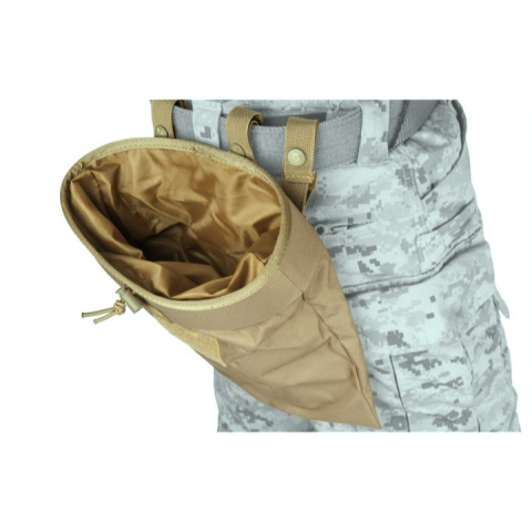 Lancer Tactical Foldable Mountable Dump Pouch (1000D Nylon) - TAN