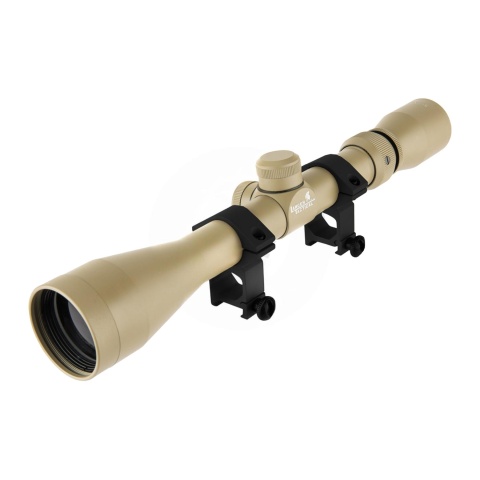 Lancer Tactical 3 - 9 x 40 Rifle Scope w/ Rings -TAN