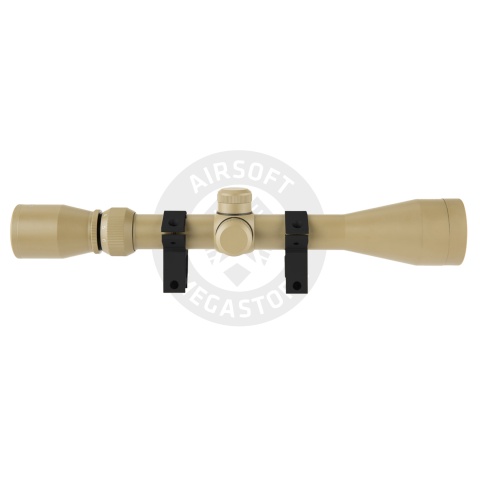 Lancer Tactical 3 - 9 x 40 Rifle Scope w/ Rings -TAN