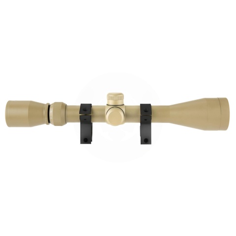 Lancer Tactical 3 - 9 x 40 Rifle Scope w/ Rings -TAN