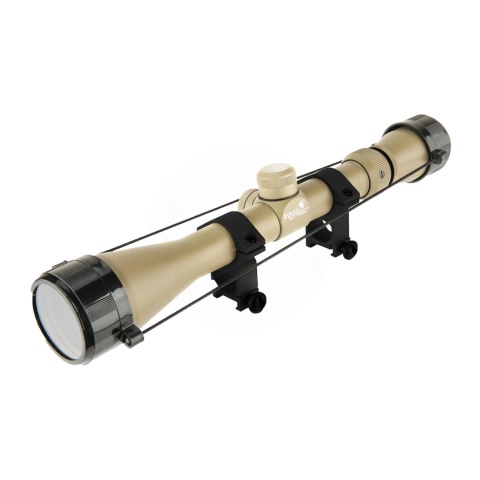 Lancer Tactical 3 - 9 x 40 Rifle Scope w/ Rings -TAN