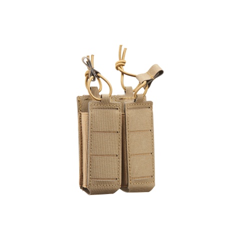 Lancer Tactical Laser Cut Open Top Double Pistol Magazine Pouch - (Black)