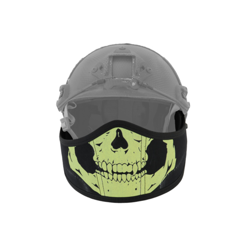 Lancer Tactical CA-801S HELMET Armour Face in Black with White Skull