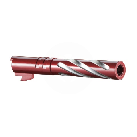 Lancer Tactical Stainless Steel Fluted Threaded 5.1 Outer Barrel (Color: Red)