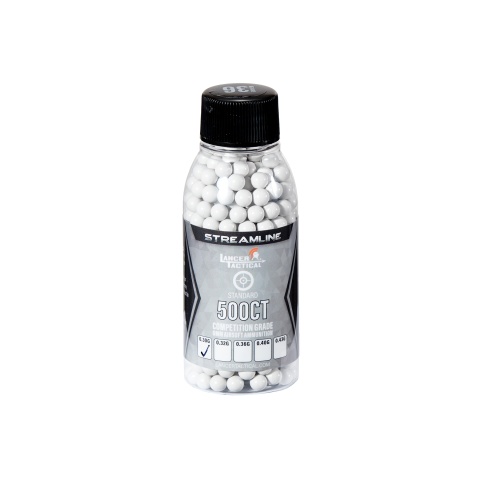 Lancer Tactical 500 Round Streamline Competition Grade BBs - (White)