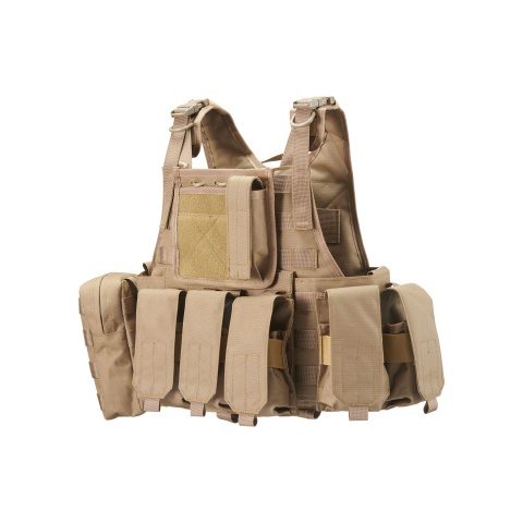 Lancer Tactical 1000D Nylon Tactical Assault Plate Carrier - TAN