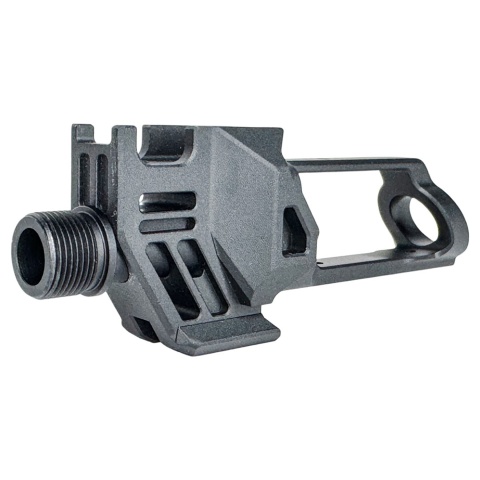 CTM TAC AAP-01 FUKU-2 CNC Aluminum Shark Cutout Compensator with 14mm Adapter for FUKU-2 Long Version GBB Pistols