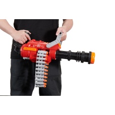 Cyber Walker Manual Gatling Rapid-Fire Dart Blaster (Red/Black)