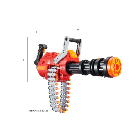 Cyber Walker Manual Gatling Rapid-Fire Dart Blaster (Red/Black)