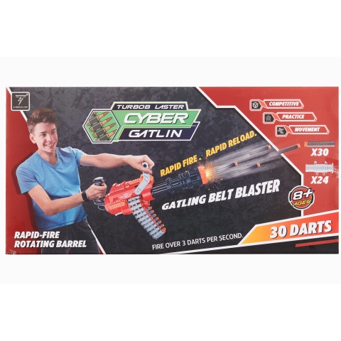 Cyber Walker Manual Gatling Rapid-Fire Dart Blaster (Red/Black)