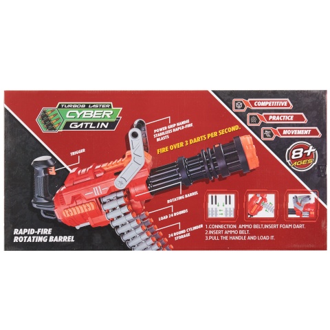 Cyber Walker Manual Gatling Rapid-Fire Dart Blaster (Red/Black)