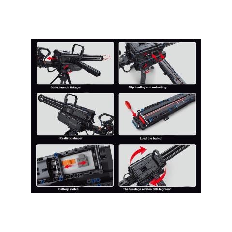 Cyber Walker Minigun Vulcan Cannon Electric Building Block Kit (Black)