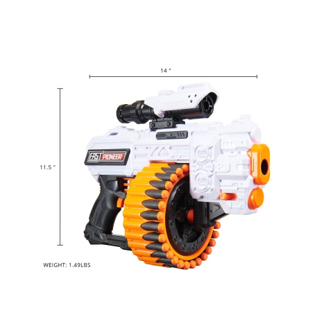 Cyber Walker Fast Machine Pistol Electric Dart Blaster (White/Orange)