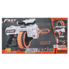Cyber Walker Fast Machine Pistol Electric Dart Blaster (White/Orange)