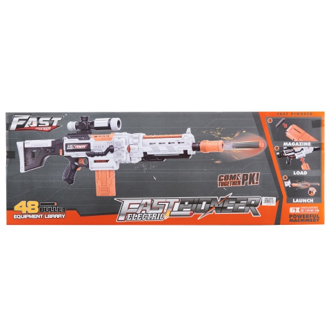 Cyber Walker Fast Sniper Electric Dart Blaster (White/Orange)