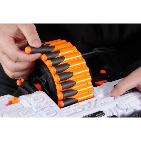 Cyber Walker Fast Machine Gun Electric Dart Blaster (White/Orange)