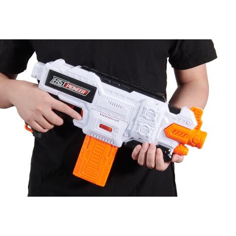 Cyber Walker Fast Bang Fusion Cutter Electric Dart Blaster (White/Orange)