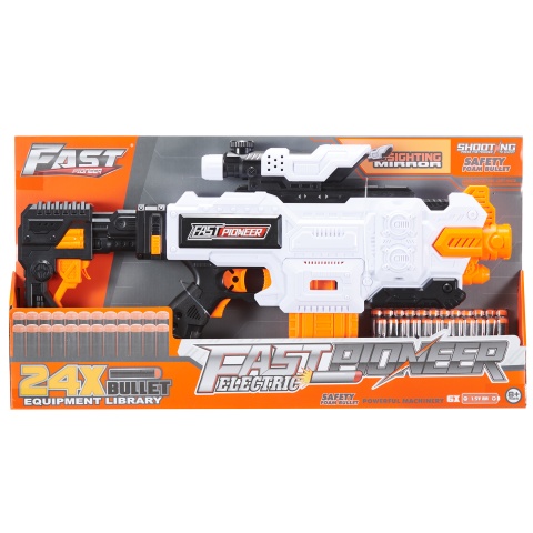 Cyber Walker Fast Bang Fusion Cutter Electric Dart Blaster (White/Orange)