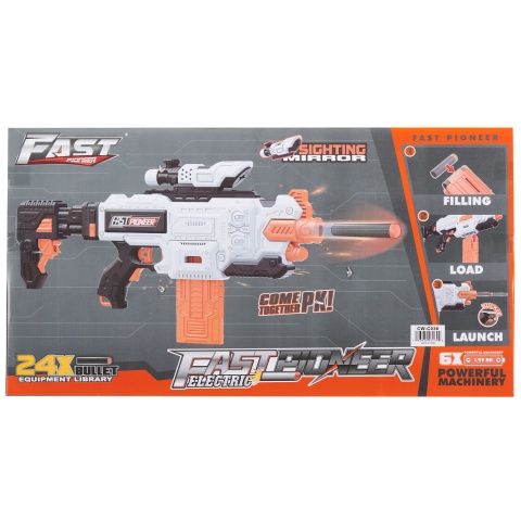 Cyber Walker Fast Bang Fusion Cutter Electric Dart Blaster (White/Orange)