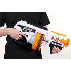 Cyber Walker Fast Bang SMG Drum Electric Dart Blaster (White/Orange)