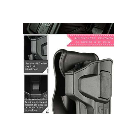 Cytac Hard Shell Holster for 1911 GBB Airsoft Pistols (RHH) - (Black)