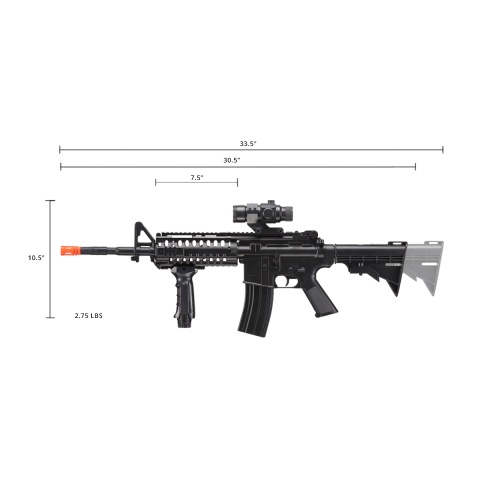 WellFire D96 M4 Carbine Airsoft AEG Rifle w/ Scope and Grip (Color: Black)