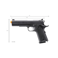 Double Bell M1911 Green Gas Blowback Airsoft Pistol w/ Silver Accents (Color: Black)