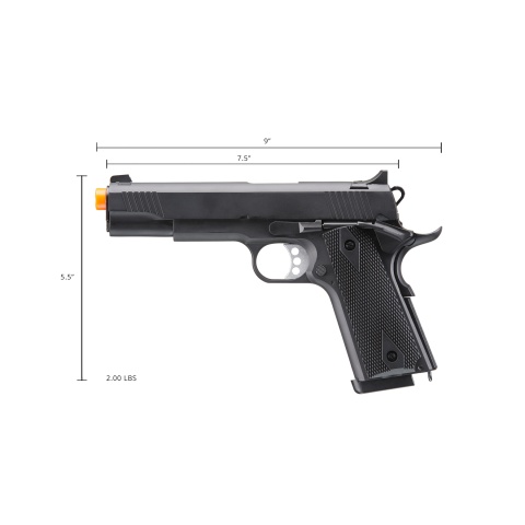 Double Bell M1911 Green Gas Blowback Airsoft Pistol w/ Silver Accents (Color: Black)