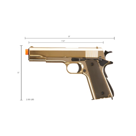 Double Bell Green Gas M1911 GBB Airsoft Pistol Type 1 (Low Velocity) - Gold