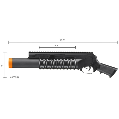 Double Bell Long Type Grenade Launcher w/ 40mm Grande (Color: Black)