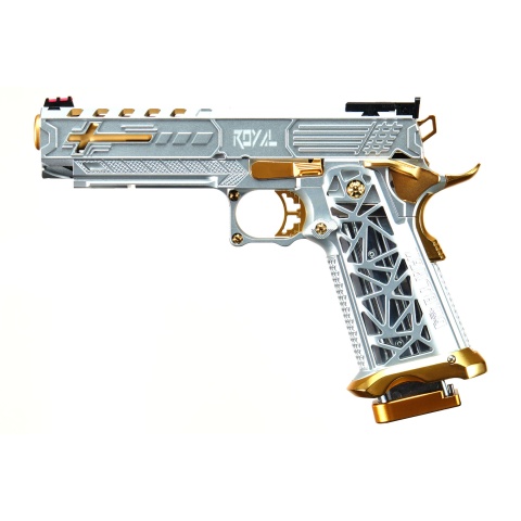 Custom Royal - 5.1 Hi-Capa Gas Blowback Pistol - (Silver/Gold)